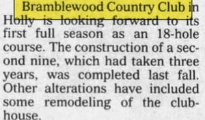 Bramblewood Country Club - Apr 18 1991 Article (newer photo)